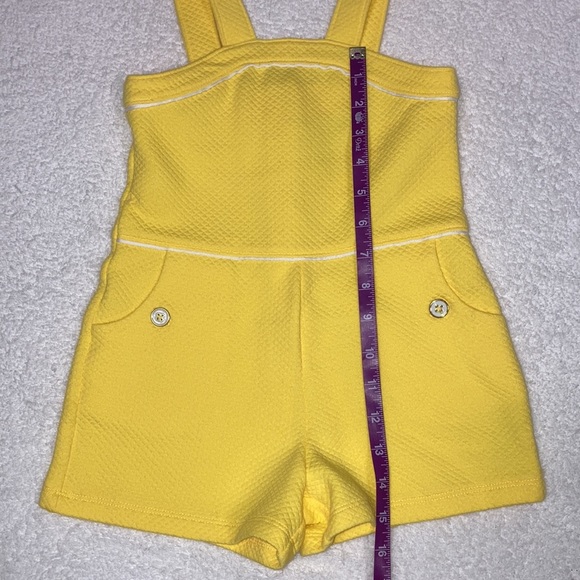 QUILTED JACQUARD ROSETTE summer ROMPER yellow size 4 - Picture 4 of 9